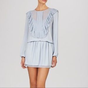 BCBG Kristey Pleated Ruffle Bib Dress